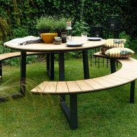 Arezzo picknickset rond polywood teaklook
