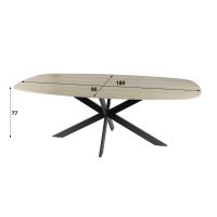 Fraaai Dexter eetkamertafel 180 cm - creme