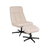 Label51 Alvar fauteuil bouclé - naturel + hocker