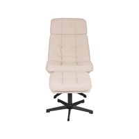 Label51 Alvar fauteuil bouclé - naturel + hocker