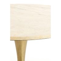 Light & Living Tomar bijzettafel Ø59x41 cm - zand-roze marmer/light goud