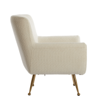 Vinstra fauteuil bouclé wit/goud van het woonmerk Light&Living