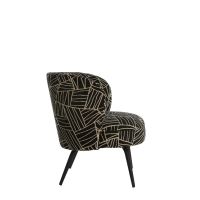 Light & Living Dieyda fauteuil - zwart/wit