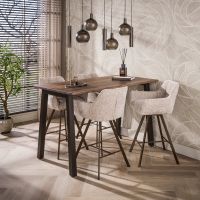Fraaai Bruno hanglamp 4+3-lichts - bruin melkglas