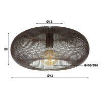 Nevana koper plafondlamp 1L van het woonmerk Fraaai