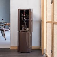 Woood Sera ronde kast 135xø45 cm hout hoogglans - donkerbruin