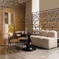 Woood Sera ronde kast 188xø45 cm hout hoogglans - zand