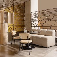 Woood Sera ronde kast 188xø45 cm hout hoogglans - zand