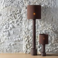 Woood Zivian tafellamp hout hoogglans - donkerbruin