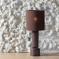 Woood Zivian tafellamp hout hoogglans - donkerbruin