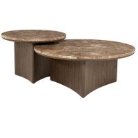 Eleonora Salontafel Okke groot - walnoot fineer/Emperador marmer