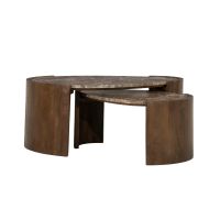 Eleonora Salontafel Niklas klein - mangohout/licht Emperador marmer
