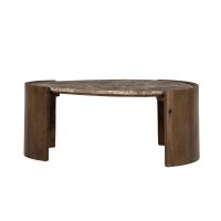 Eleonora Salontafel Niklas groot - mangohout/licht Emperador marmer