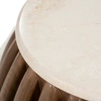 Eleonora Bijzettafel Memphis - mangohout/Botochino marmer