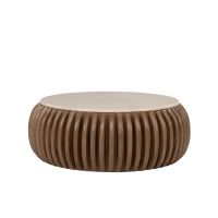 Eleonora Salontafel Memphis - mangohout/Botochino marmer