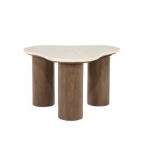 Eleonora Bijzettafel Kengi - mangohout/Botochino marmer