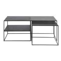 Nordic Home Dora bijzettafelset van 2 - zwart