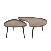 Fraaai Marino organische salontafel - 103 x 55 cm - acaciahout - brons onderstel - OUTLET B