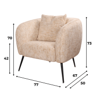 DS4U Olan fauteuil - lichtbruin