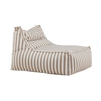 Svea Liam loungepoef - wit/beige gestreept