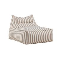 Svea Liam loungepoef - wit/beige gestreept