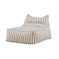 Svea Liam loungepoef - wit/beige gestreept