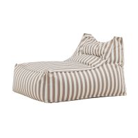 Svea Liam loungepoef - wit/beige gestreept