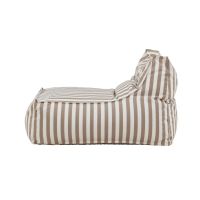 Svea Liam loungepoef - wit/beige gestreept