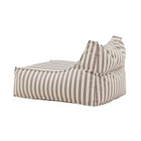 Svea Liam loungepoef - wit/beige gestreept