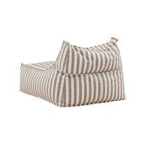 Svea Liam loungepoef - wit/beige gestreept