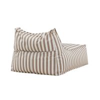 Svea Liam loungepoef - wit/beige gestreept