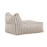 Svea Liam loungepoef - wit/beige gestreept