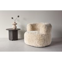 Svea Sofia fauteuil - fake fur - off white