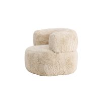 Svea Sofia fauteuil - fake fur - off white