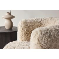 Svea Sofia fauteuil - fake fur - off white