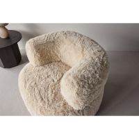 Svea Sofia fauteuil - fake fur - off white