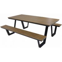 Arezzo picknickset rechthoek polywood teaklook van het woonmerk Les