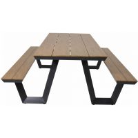 Arezzo picknickset rechthoek polywood teaklook van het woonmerk Les