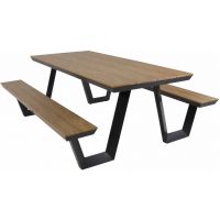 Arezzo picknickset rechthoek polywood teaklook van het woonmerk Les