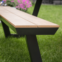 Arezzo picknickset rechthoek polywood teaklook van het woonmerk Les