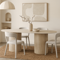 DS4U Tony eettafel travertin-look - beige