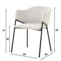 DS4U Elza eetkamerstoel boucle grijs