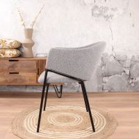 DS4U Elza eetkamerstoel boucle grijs