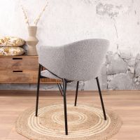 DS4U Elza eetkamerstoel boucle grijs