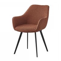 Livingfurn Luca eetkamerstoel - boucle - bruin