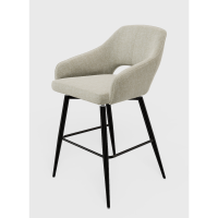 Moods Collection Paris barstoel 65 cm draaibaar - Be Fine Cream 11 - zwart onderstel