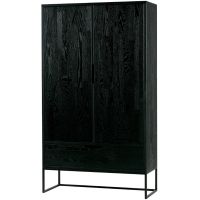 Woood Silas 2-deurs kast essen blacknight 149x85x35.5cm
