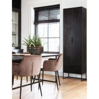 Woood Silas hoge kast essen blacknight 210x60x36cm