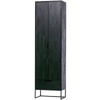 Woood Silas hoge kast essen blacknight 210x60x36cm