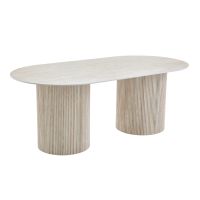 DS4U Tony eettafel travertin-look - beige
